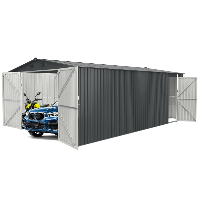 Arlmont & Co. Momie 13 ft. W X 20 ft. D Metal Storage Shed Garage Shed